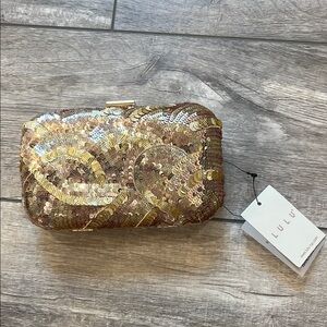 Elegant Gold and Brown Clutch Wristlet